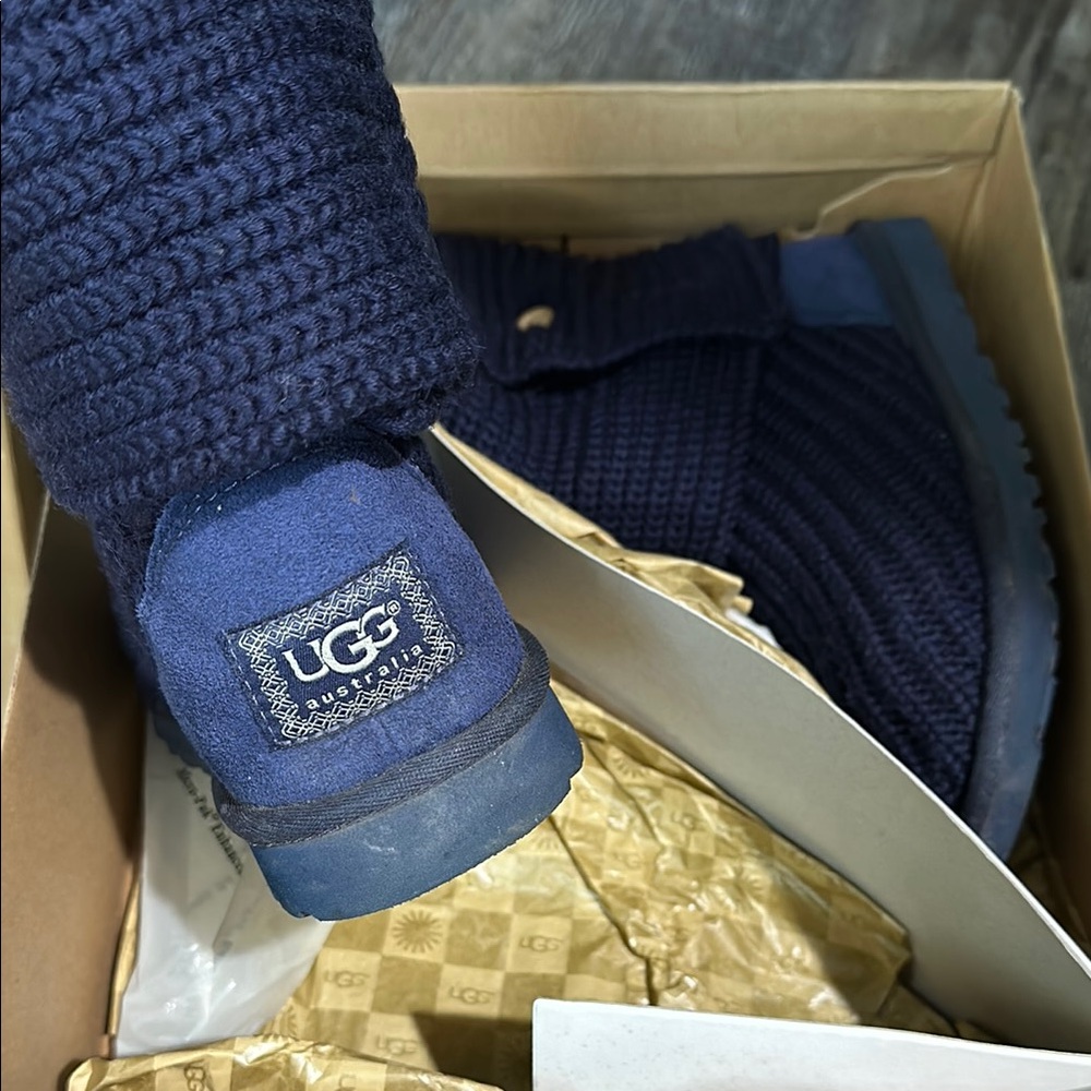 UGG Dark Blue Knit Boots